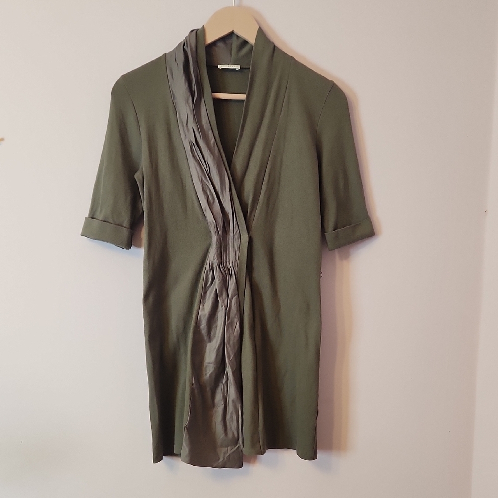 BRUNELLO CUCINELLI Grey Thin Ribbed Front Closure Cardigan, size L - Picture 2 of 16